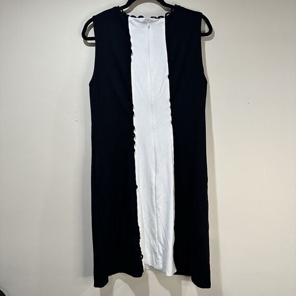 Sara Campbell Black And White Dress with Rick Rack Like Design - L | Office Work - Picture 3 of 6